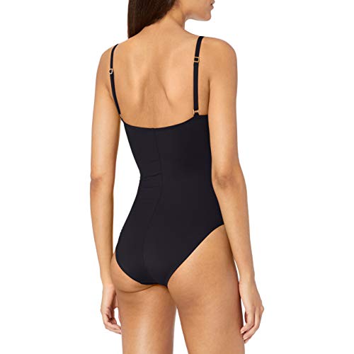 La Blanca Women's Standard Island Goddess Twist Front Keyhole One Piece Swimsuit, Black, 12
