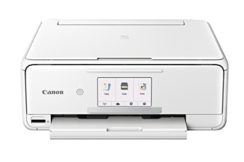Canon TS8120 Wireless All-In-One Printer with Scanner and Copier: Mobile and Tablet Printing, with Airprint(TM) and Google Cloud Print compatible, White