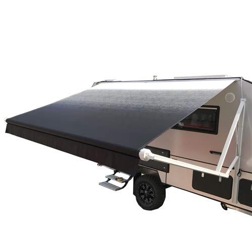 ALEKO RVAW12X8BLK11 Retractable RV or Home Awning 12 x 8 Feet Black Fade
