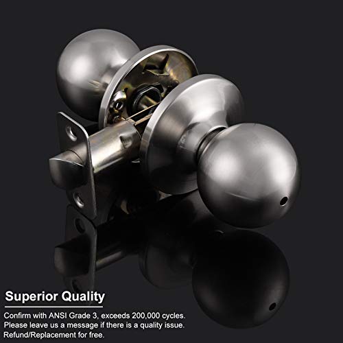 15 Pack Privacy Door Handle Satin Nickel Finish Interior Bed/Bathroom Keyless Lockset Ball Shape