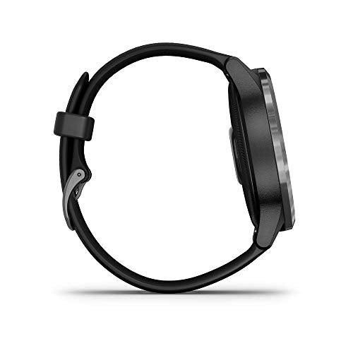Garmin Vivoactive 4 Smartwatch Black Stainless Bundle with Deco Gear Magnetic Wireless Sport Earbuds Red with Carrying Case
