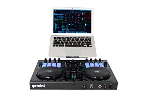 Gemini GV Series G2V Professional Audio 2-Channel MIDI Mappable Virtual DJ Controller with Touch Sensitive Jog Wheel and LED Monitor