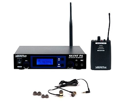 VocoPro Professional PLL Wireless In-Ear Monitor Package with Stationary Transmitter and Receiver, black, SILENTPA-IN-EAR-ONE (SILENTPA-IN-EAR-ONE)