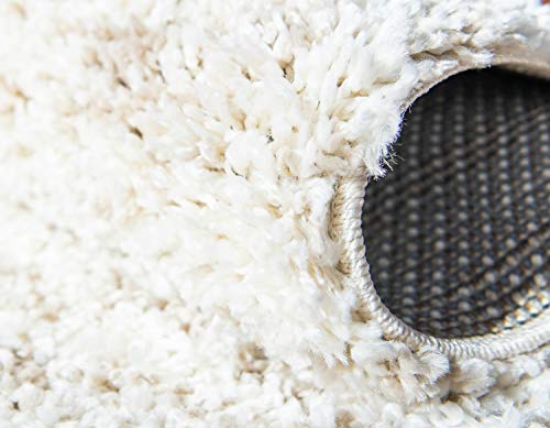 Unique Loom Hygge Shag Collection Solid Plush Cozy Ivory Area Rug (9' 0 x 12' 0)
