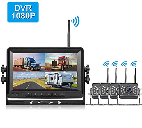 Yakry Digital Wireless 4 Backup Camera For 5th Wheels W/ Highway Monitoring System IP69K Waterproof Super Night Vision