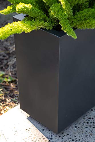 Veradek Metallic Series Galvanized Steel Short Span Planter, 24-Inch Height by 12-Inch Width by 30-Inch Length, Black (SPANVSHB)