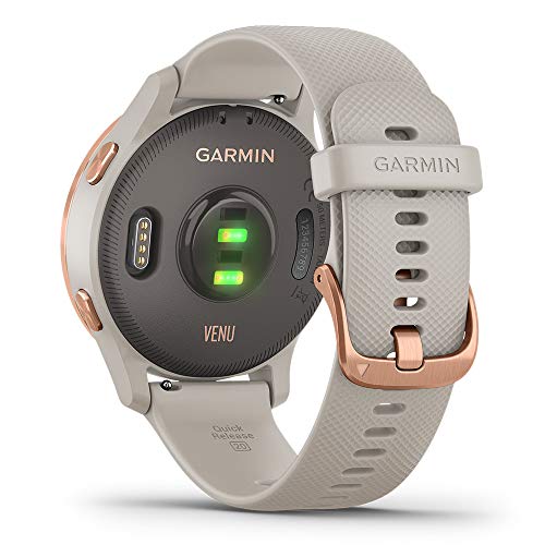 Garmin Venu (Light Sand/Rose Gold) Power Bundle - Fitness GPS Smartwatch