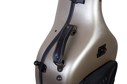 Crossrock Poly Carbon Composite Cello Case, for 4/4 Size Cello with backpack and wheels in Champagne(CRF1000CEFCHHT)