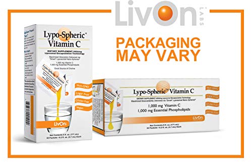 Lypo–Spheric Vitamin C 12 360 Packets 1,000mg Essential Phospholipids Liposome Encapsulated For Improved Absorption 100% Non–GMO