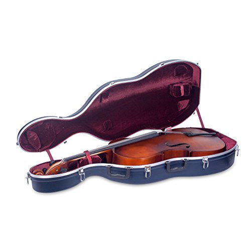 Crossrock CRA862CEFBL 4/4 and 3/4 Size ABS Molded Cello Case with Wheels in Blue
