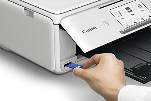 Canon TS8120 Wireless All-In-One Printer with Scanner and Copier: Mobile and Tablet Printing, with Airprint(TM) and Google Cloud Print compatible, White