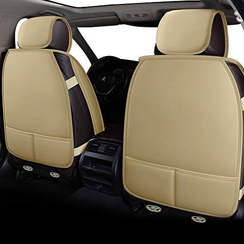 LUCKYMAN CLUB Beige Car Seat Covers Fit for Chevy Impala Malibu Nissan Altima Murano Hyundai Sonata Vw Jetta Passat (Beige)