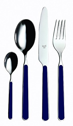 Mepra Fantasia 24 Piece Kitchen Set - Cobalt Finish Handles Dishwasher Safe Cutlery