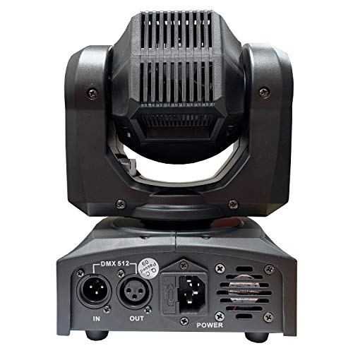 LED Moving Head Spot - Bright, Lightweight, 60 Watt, 8 Gobos, 8 Colors, FX Ring - Adkins Professional Lighting
