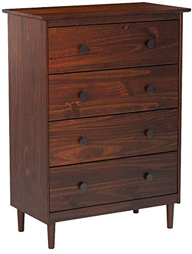 Walker Edison Wood Dresser Bedroom Storage Drawer Organizer Closet Hallway, 6, Walnut Brown