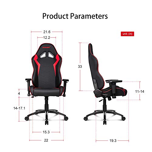 AKRacing Core Series SX Gaming Chair with High Backrest, Recliner, Swivel, Tilt, Rocker and Seat Height Adjustment Mechanisms with 5/10 Warranty - Red