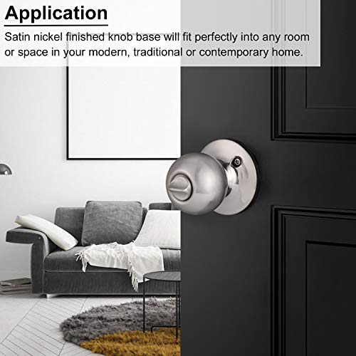 15 Pack Privacy Door Handle Satin Nickel Finish Interior Bed/Bathroom Keyless Lockset Ball Shape