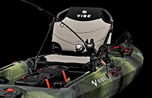 Vibe Kayaks Sea Ghost 130 13 Foot Angler Sit On Top Fishing Kayak (Blue Camo) with Adjustable Hero Comfort Seat