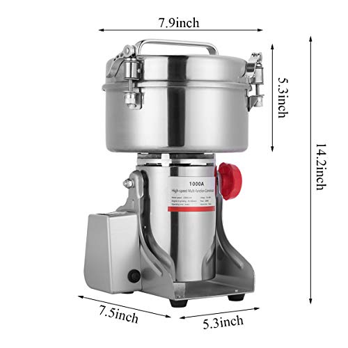 Electric Grain Grinder Stainless Steel Grinding Machine Commercial Cereals Grain Mill for Kitchen Herb Spice Pepper Coffee