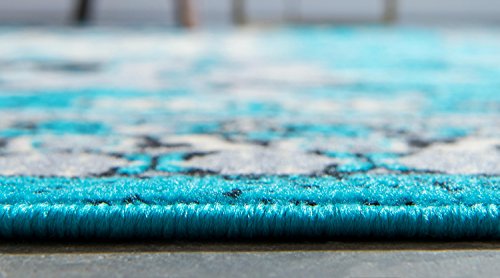 Unique Loom Taftan Collection Geometric Tribal Turquoise Area Rug (9' 10 x 13' 0)