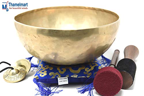 11 inch Hand Hammered Tibetan Singing Bowl for Master Chakra Healing Meditation Sound Bath and Mindfulness
