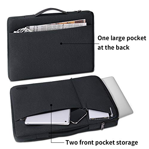 13-14 Inch Laptop Sleeve Case Waterproof 360 Protective Laptop Sleeve Bag Work Business Computer Case for 13 Inch MacBook Air/Pro Notebook Portable Handle Laptop Bag,Black