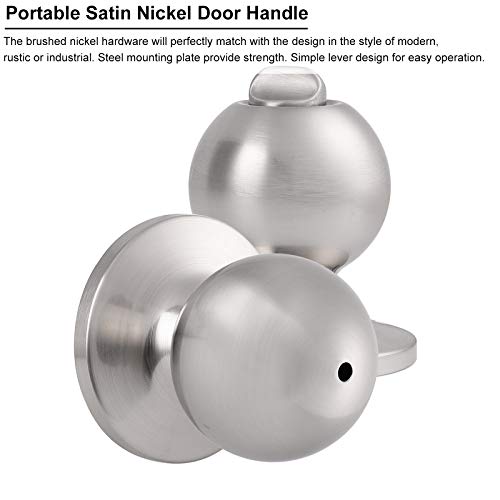 15 Pack Privacy Door Handle Satin Nickel Finish Interior Bed/Bathroom Keyless Lockset Ball Shape