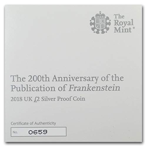 2018 UK Great Britain £2 Silver Proof Frankenstein 200th Anniversary Silver Brilliant Uncirculated