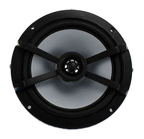 4) Kicker OEM Replacement 6.5" 195W LED Marine Audio Coaxial Stereo Speakers with Silver Grilles