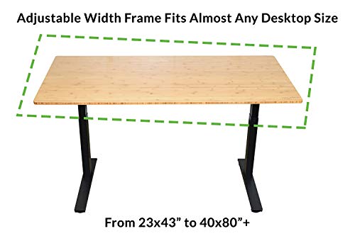 Rise UP Dual Motor Electric Standing Desk Frame Base Legs Ergonomic sit to Stand up Commercial Home Office Desk. 2-Stage. Memory. Black