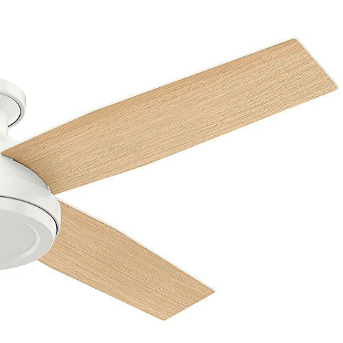 Hunter Indoor Low Profile Ceiling Fan, with remote control - Dempsey 52 inch, White, 59248