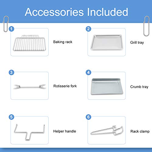 Vestaware Toaster Oven, 27QT Hot Convection&Rotisserie Oven w/ 10 Presets & 6Accessories, Stainless Steel