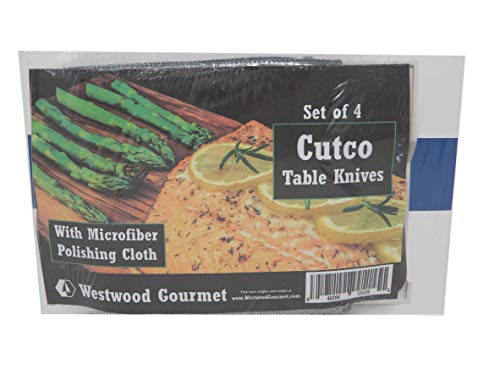 Cutco Knives 4 Piece Table Knife Set with Westwood Gourmet Micro Fiber Polishing Cloth (1759) with (1745) Tray (Table Knives)