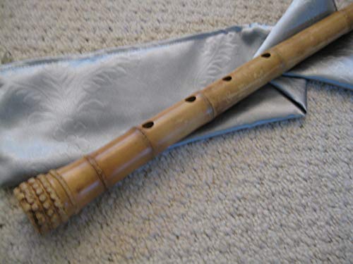 1.8 Pentatonic Shakuhachi w. Root End 5 Holes, natural shakuhachi style mouthpiece - Matake bamboo Zen Instrument