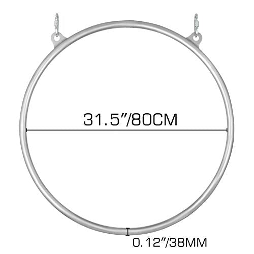Popsport Lyra Hoop Circus Aerial Equipment Yoga Hoop Single Point Aerial Ring Set (80cm Single)