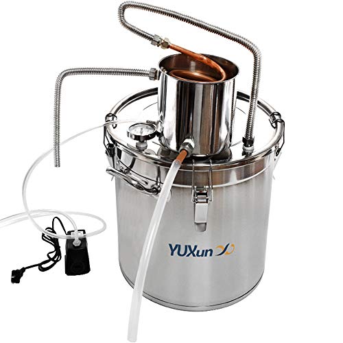 13 Gal 50L Alcohol Distiller Moonshine Still Copper Tube Still Kits Boiler Home Brewing Kit with Thumper Keg Stainless Steel (13Gal / 50L)