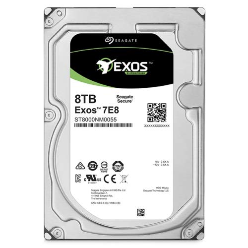 Seagate Exos 7E8 8TB Internal Hard Drive HDD – 3.5 Inch 6Gb/s 7200 RPM 256 MB Cache for Enterprise, Data Center – Frustration Free Packaging (ST8000NM0055)