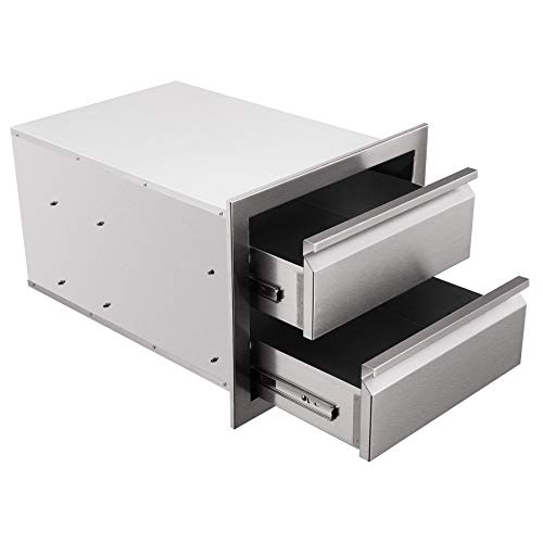 CO-Z Outdoor Kitchen Drawer, 304 Stainless Steel Single Layer Access BBQ Drawer for BBQ Island, Patio Grill Station