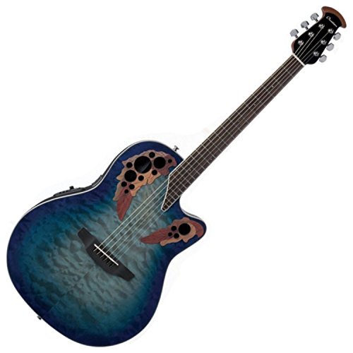 Ovation CE48P-RG Celebrity Elite Plus Super Shallow Regal to Natural Acoustic/Electric Guitar with Gig Bag and Guitar Stand