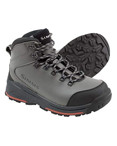 Simms Women’s Freestone Wading Boots, Rubber Bottom Fishing Boots for Ladies, Durable Rubber Toe Cap - Neoprene Lining, Gunmetal 11
