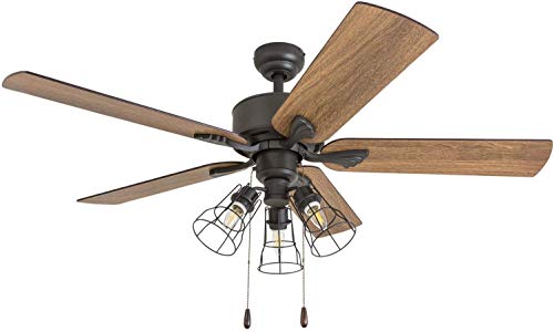 Prominence Home 50684-01 Aspen Pines Farmhouse Ceiling Fan (3 Speed Remote), 52", Barnwood/Tumbleweed, Aged Bronze