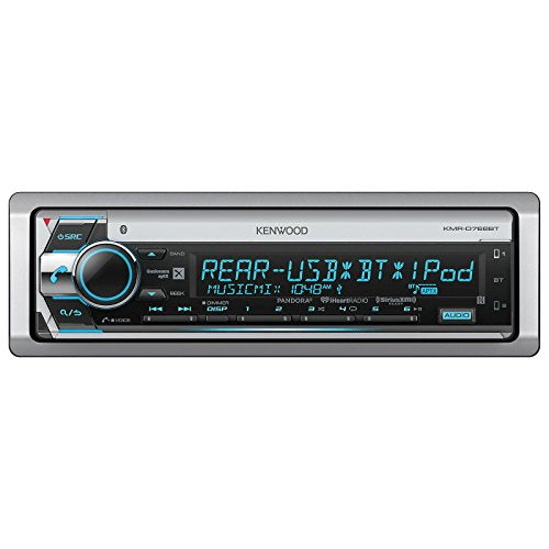 Kenwood Bluetooth CD MP3 USB AUX AM/FM Marine Boat Stereo Receiver 6x 6.5 Dual Cone Marine Speakers 4 Ch Waterproof 400 Watt Amplifier