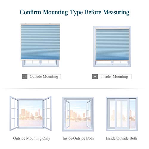 Cordless Pleated Window Shades, Free Stop Custom Made Any Size from 20-78inch Wide Light Filtering UV Protection Red Window Blinds, 66" W x 96" L