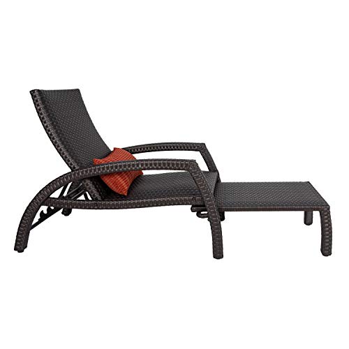 Ulax Furniture Outdoor Wicker Convertible Chaise Lounge Patio Woven Padded 2-Pack Aluminum Lounger Adjustable Chair with Quick Dry Foam and Sunbrella Pillow