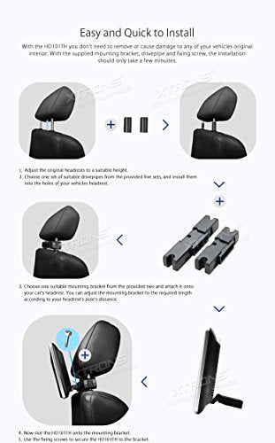 XTRONS 2 x 10.1 Inch Pair HD Digital TFT Capacitive Touch Screen Car Headrest DVD Player 1080P Video Children IR Headphones(Blue&Pink)