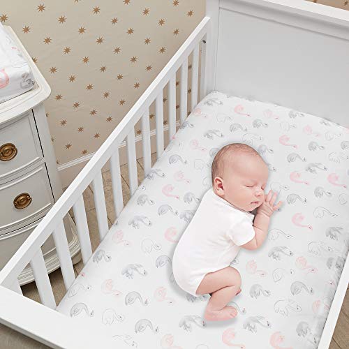 Lambs & Ivy Signature Swan Princess Pink Sateen 3-Piece Baby Crib Bedding Set