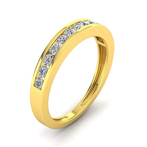 1/2ctw Diamond Channel Wedding Band in 10k Yellow Gold