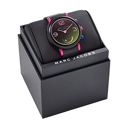 Marc Jacobs Women's Riley Aluminum and Rubber Hybrid Smartwatch, Color: Gold-Tone, Black (Model: MJT1001)