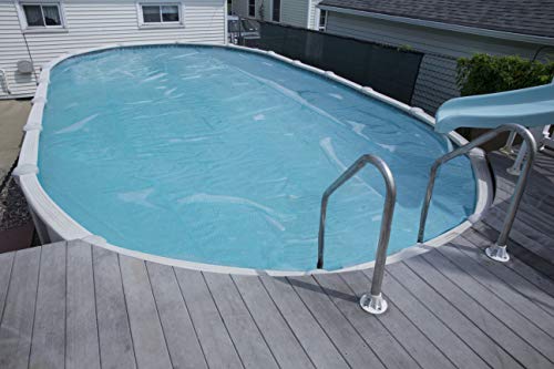 Sun2Solar Clear 16Footx32Foot Oval Solar Cover Heating Blanket 1600 Series w/ 6Pack Heavy Duty Grommets Bundle