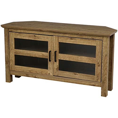 Rockpoint Adonia Corner TV Stand Media Console, 44-Inch, Café au Lait